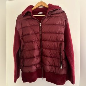 Authentic moncler knitted back and sleeve jacket